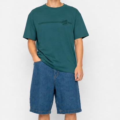 SANTA CRUZ TEE SHIRT TONAL OPUS DOT STRIPE Teal