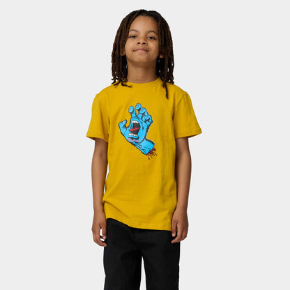 SANTA CRUZ YOUTH T-SHIRT SCREAMING HAND Mustard-Massilia Surf Shop