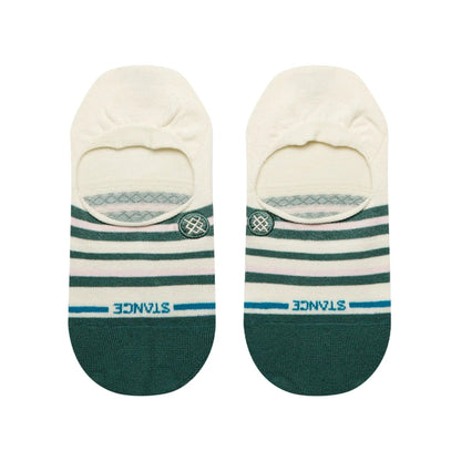 stance chaussette sock invisibles blanche rayée verte mia