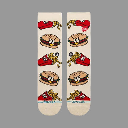 STANCE CHAUSSETTES COMBO MEAL CREW tan vue de face