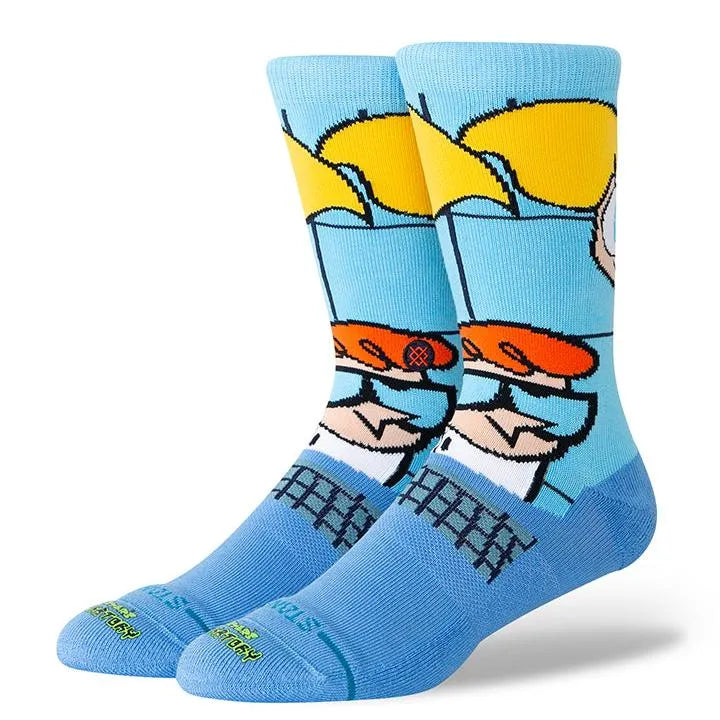 chaussettes stance bleues animé Dexters unisexe vue de face