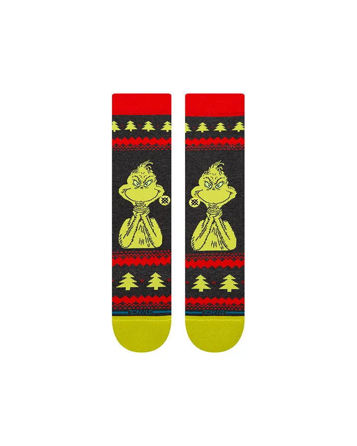 STANCE CHAUSSETTES GRINCH SWEATER CREW black vue de face