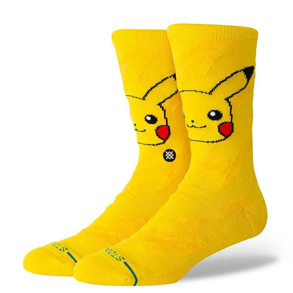 chaussettes stance jaunes pokemon pikachu unisexe vue de profil