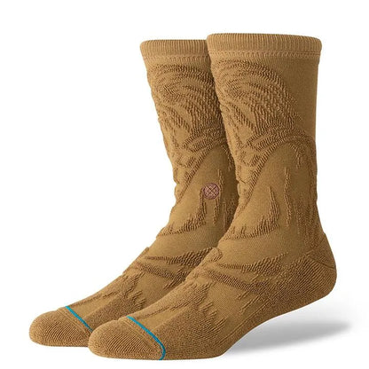 chaussettes stance marrons avec Chewbacca star wars en relief  unisexe vue de profil