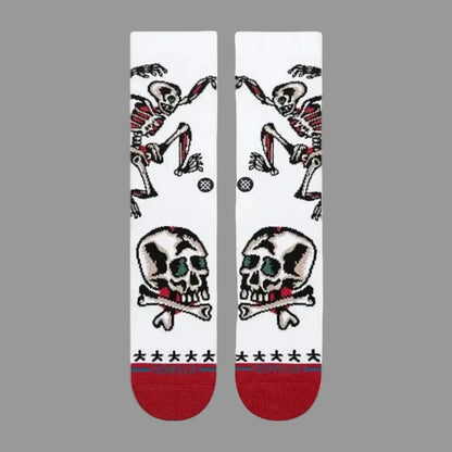 STANCE CHAUSSETTES SKELETON CREW white vue de face