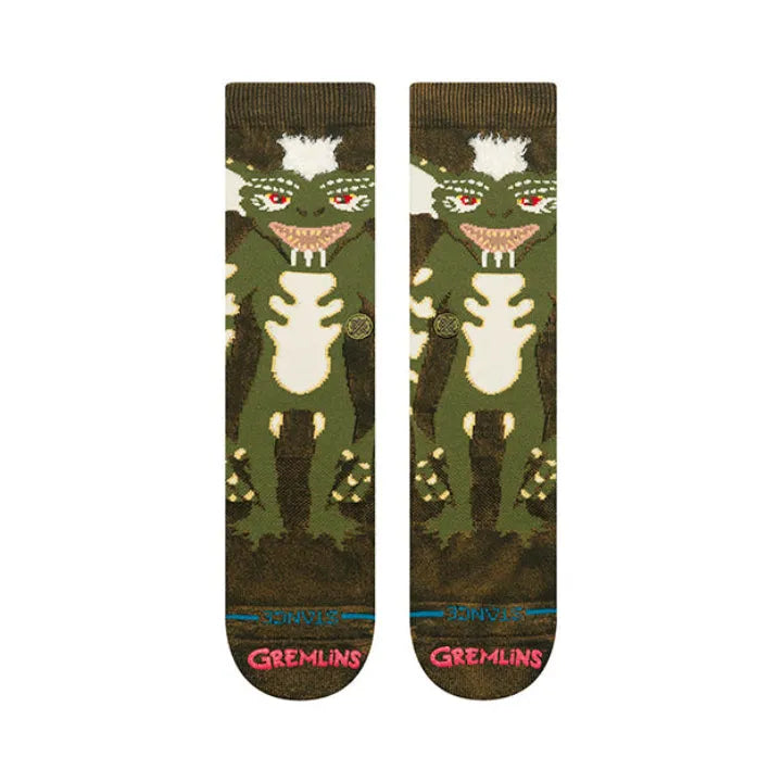 STANCE CHAUSSETTES STRIPE GREMLINS CREW darkgreen vue de face