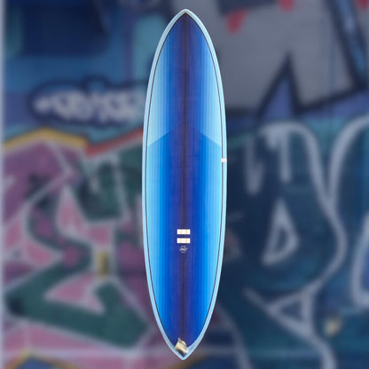 surfboard debutant raye bleu indio the egg vue de face