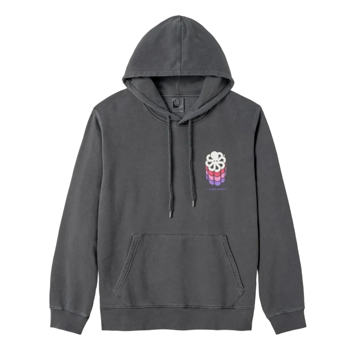 sweat hoodie jonsen island vue de face avec capuche et poche kangourou