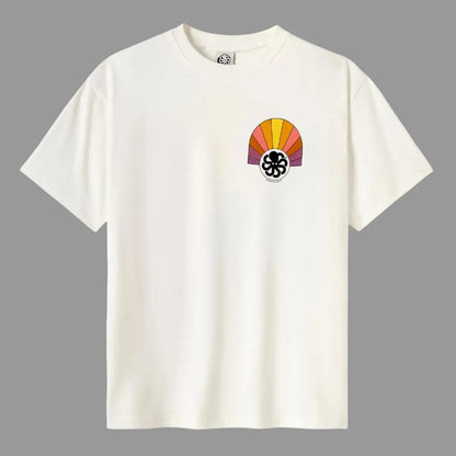 t-shirt jonsen island homme coconut mucho better manches courtes vue de face logo poulpe orange sur le coeur