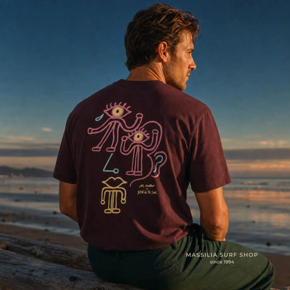 tee shirt bask in the sun eye bordeaux vue de dos lifestyle plage