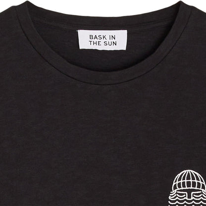 Col tee-shirt Bask in the Sun noir coton bio