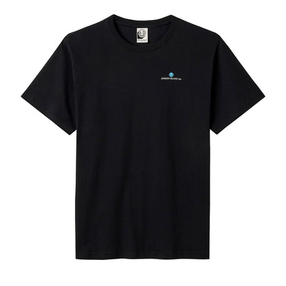 t-shirt jonsen island homme noir  authentic manches courtes vue de face logo discret sur le coeur