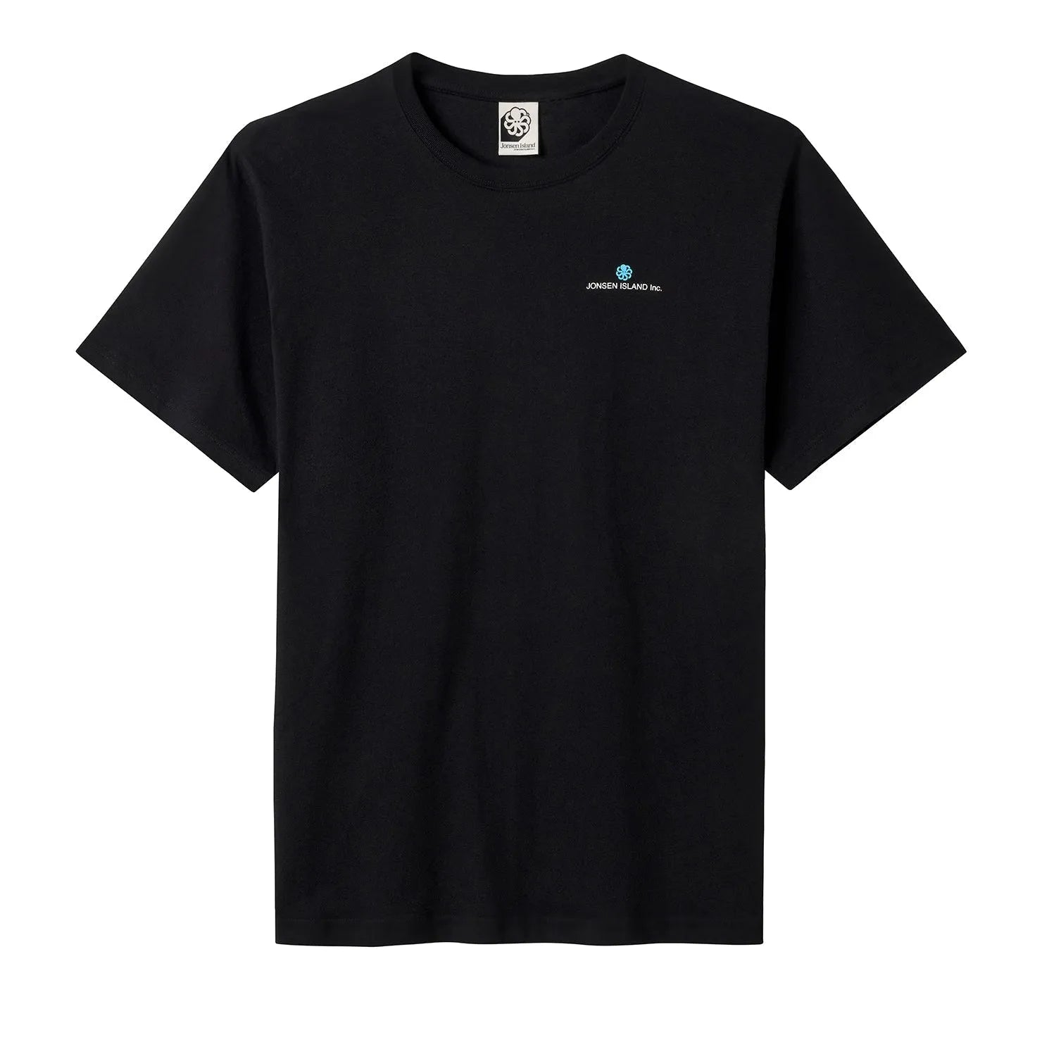 t-shirt jonsen island homme noir  authentic manches courtes vue de face logo discret sur le coeur