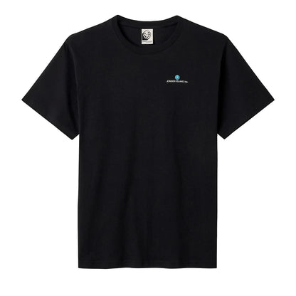 t-shirt jonsen island homme noir  authentic manches courtes vue de face logo discret sur le coeur