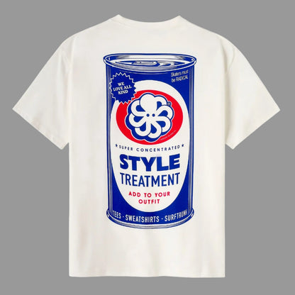 tee shirt confort noir jonsen island avec poulpe et canette stylisée bleue vue de dos