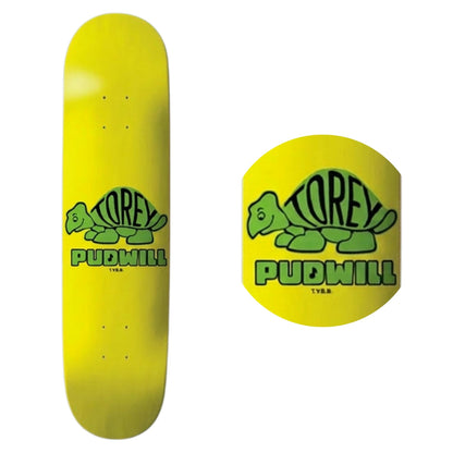 Plateau Thank You Torey Pudwill 8.5 pouces avec logo tortue verte sur fond jaune