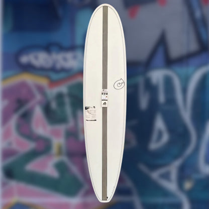 longboard surf solide torq blanc 8'0" bande noires centrales