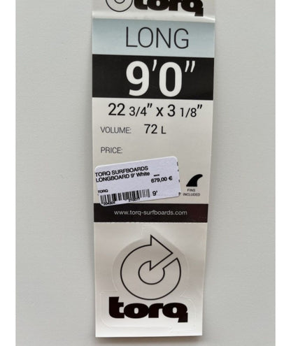 TORQ SURFBOARDS LONGBOARD 9' White