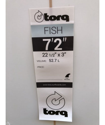 TORQ SURFBOARDS MOD FISH 7'2" White seagreen