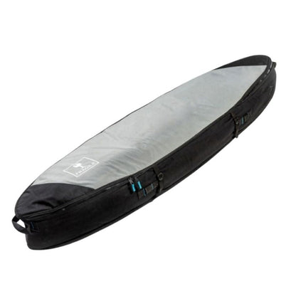 housse de voyage de 2 ou 3 planches de surf grise et noire vue fermée