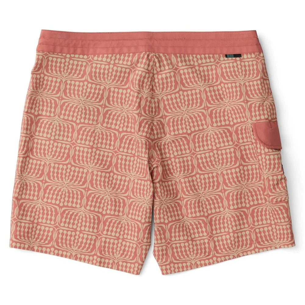 short de surf Vissla rouge coupe courte taille contrastée vue arrière