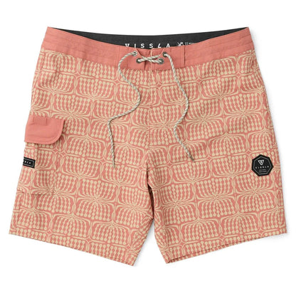 boardshort Vissla Croozer retro red 17.5 pouces stretch recyclé vue face