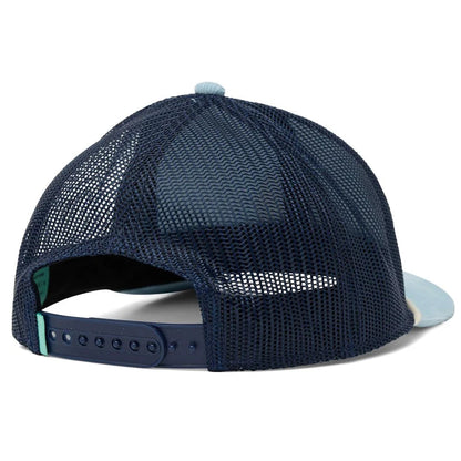 casquette Vissla trucker bleu arrière mesh recyclé avec fermeture snapback réglable vue dos