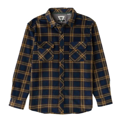 chemise bucheron homme en polaire a gros carreaux bleu et marron vue de face