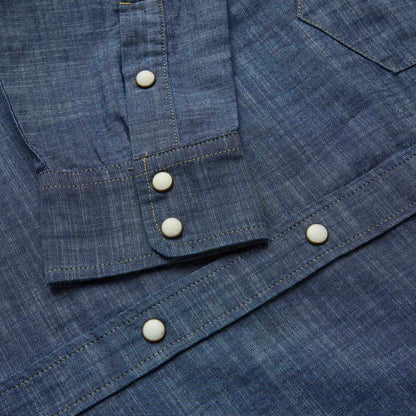 chemise en jean homme vissla zoom boutons pressions blancs et matière