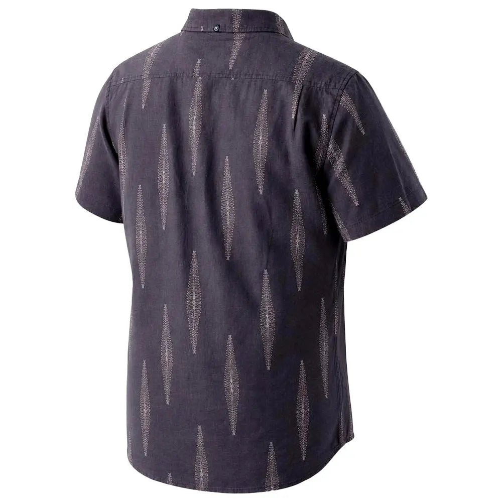chemise noir avec motif creme homme vue de dos