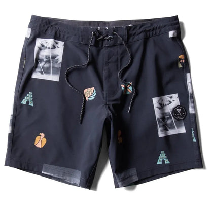 short de surf noir enfant vissla imprime