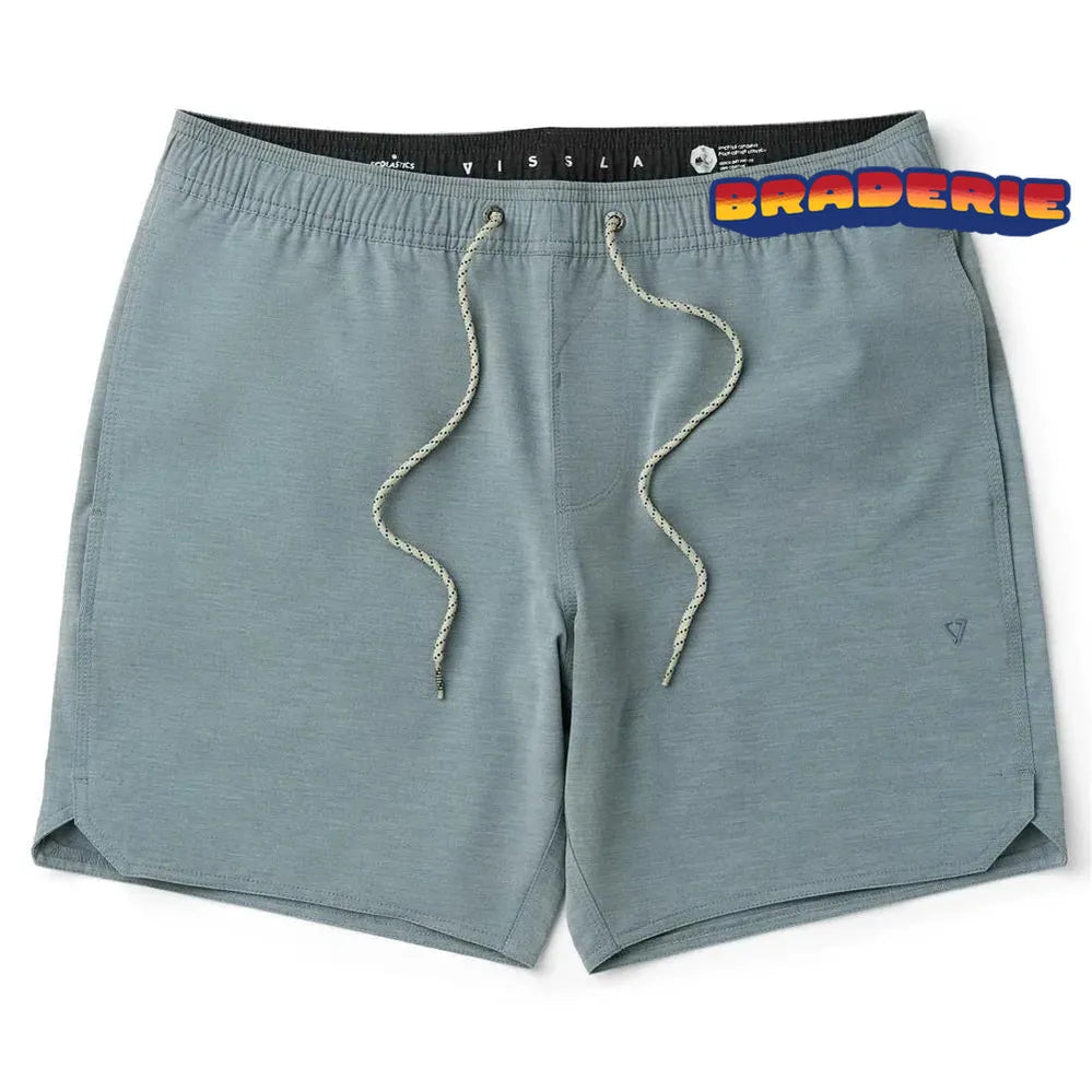 boardshort homme bleu taille elastique vue de face