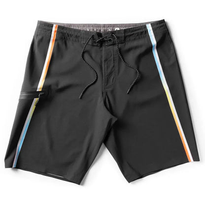 boardshort noir homme vissla avec bandes fines coloree verticales
