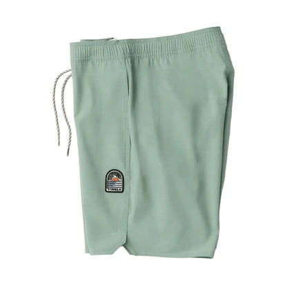 short de surf homme avec poches et taille elastique vert vue de profil