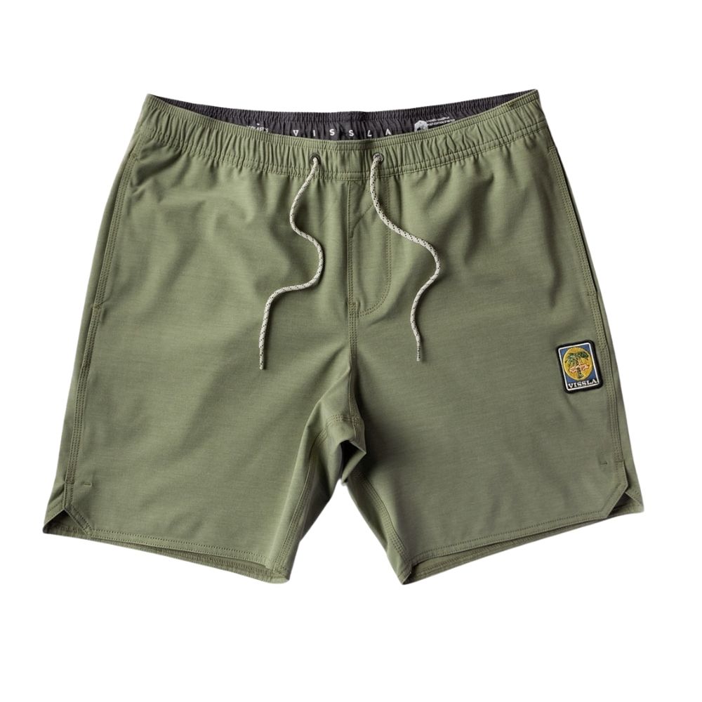 boardshort homme vissla solid sets ecolastic kaki vue face