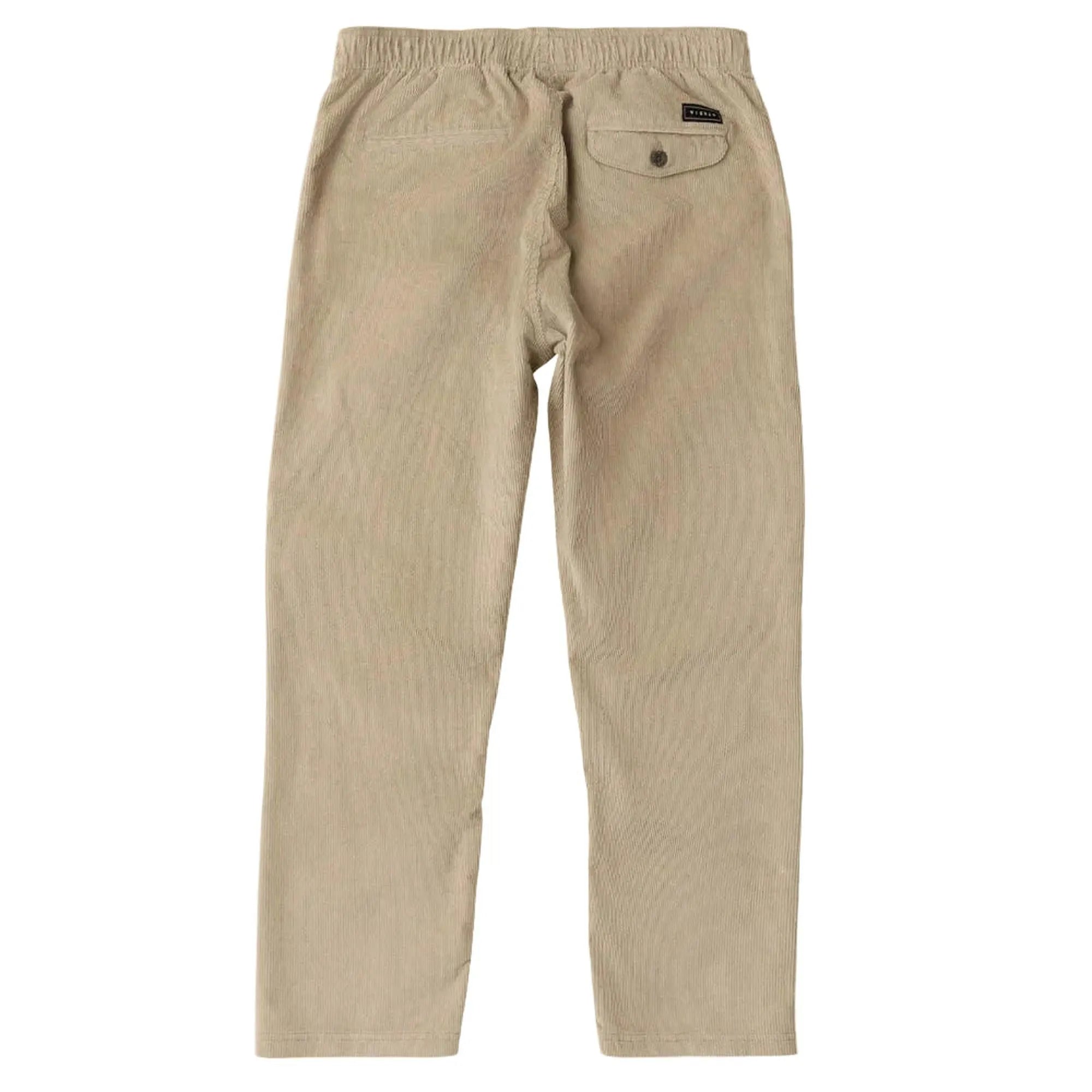 pantalon en velours pour homme beige  vue de dos poche arrière