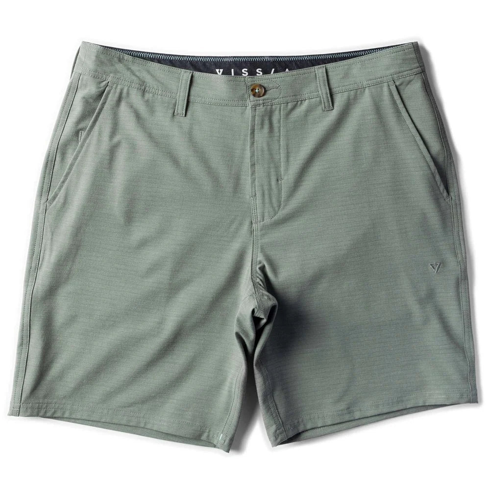 short hybride vert pour enfant vissla vue de face