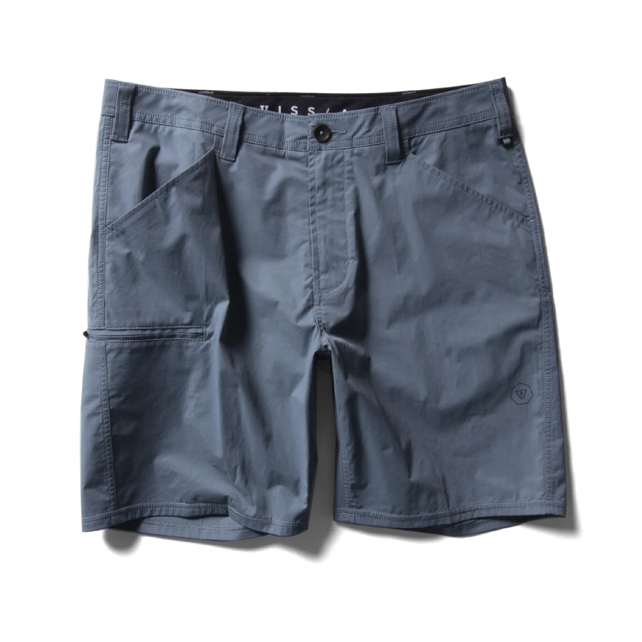 short hybride pour homme bleu ceinture plate vue de face