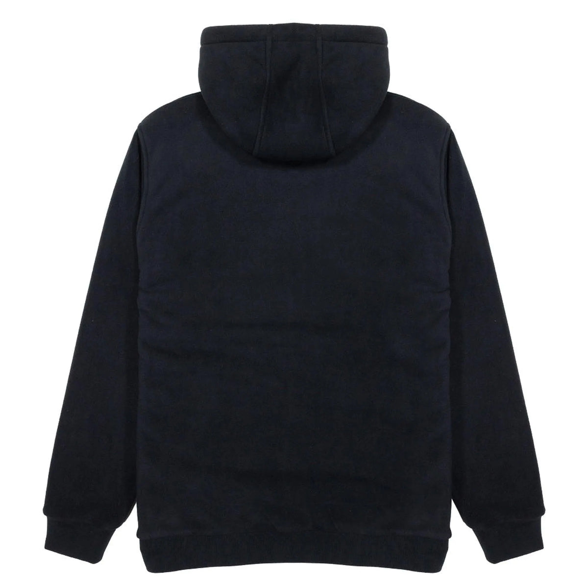 hoodie homme zippé noir vissla polar flanel avec capuche en polaire vue de dos