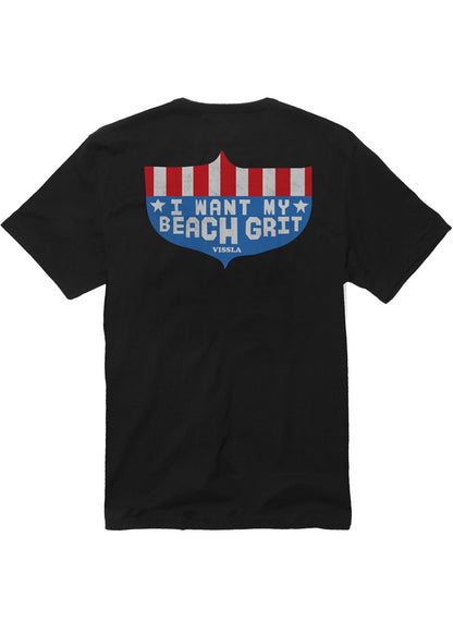 VISSLA TEE SHIRT I WANT MY BEACH GRIT phantom