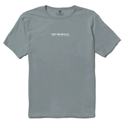 t-shirt Vissla Breakers bleu coton biologique print surf poitrine vue face