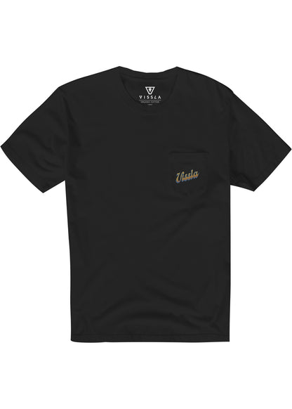 VISSLA TEE SHIRT SUNSET SHADOW POCKET Black
