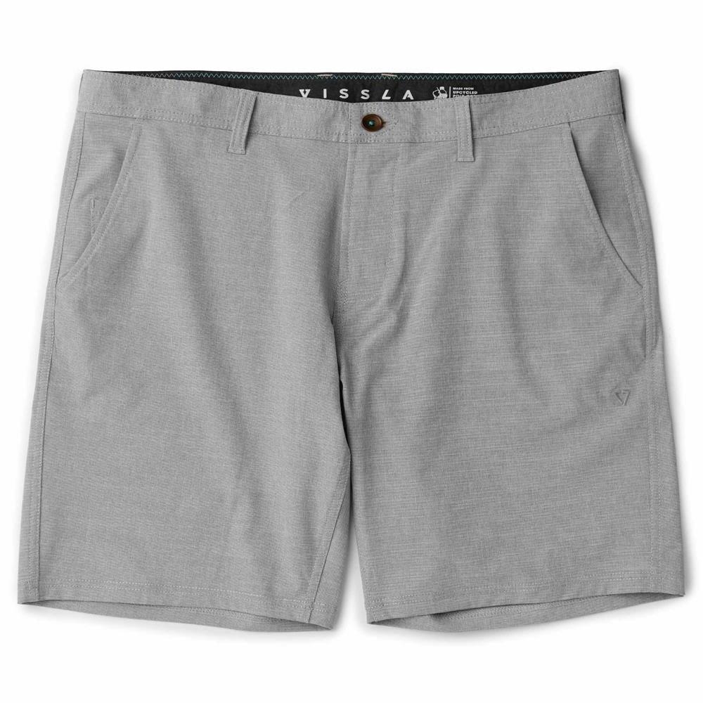 short gris vissla homme fin box  hybride vue de face
