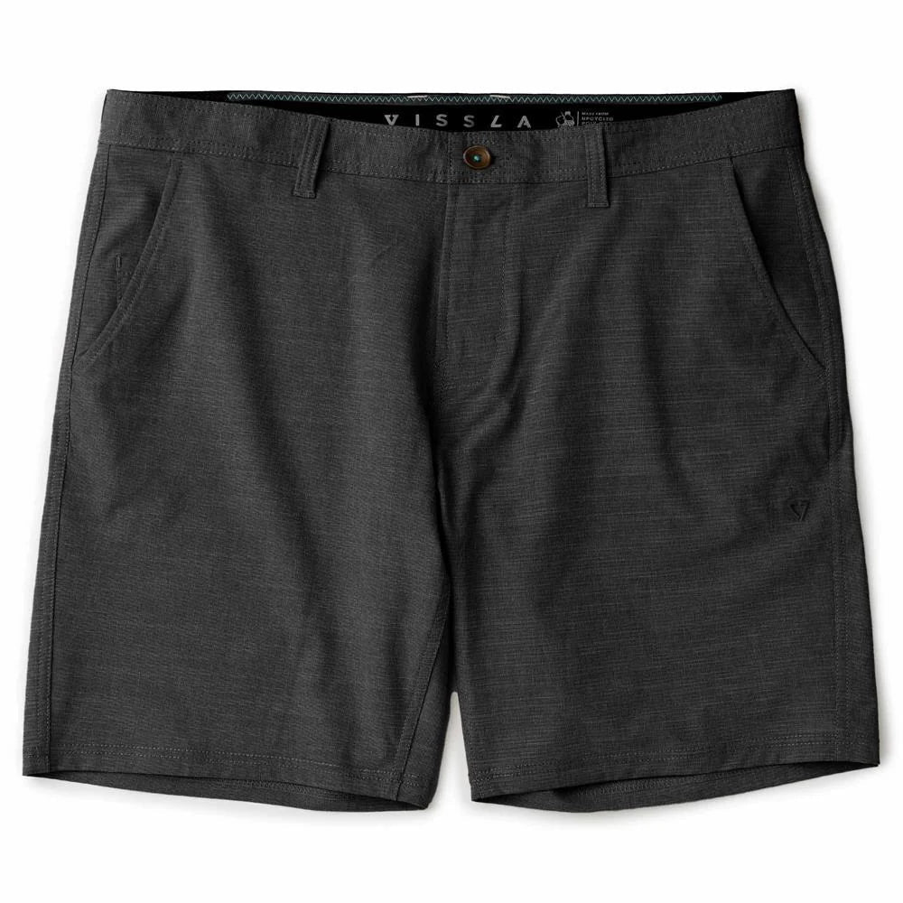 short gris vissla fin box hybride vue de face